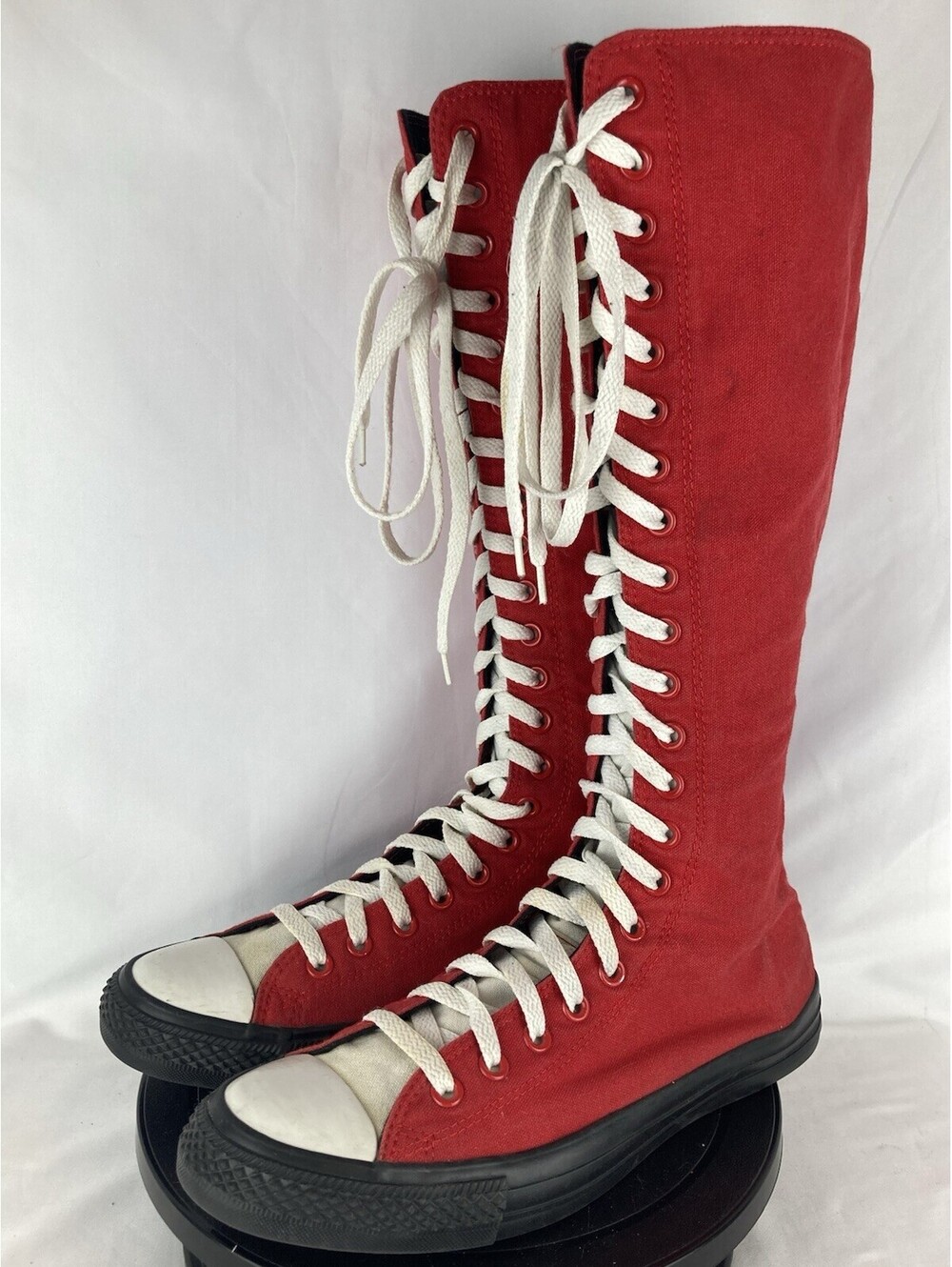Women’s Size 11.5 Converse Chuck Taylor Knee High XXHi Red Canvas Sneaker Boots